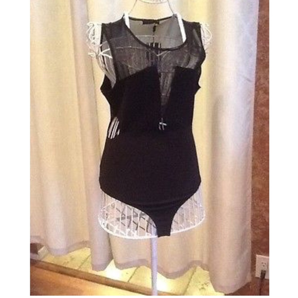 Black Cutout Sexy Bodysuit Sz L